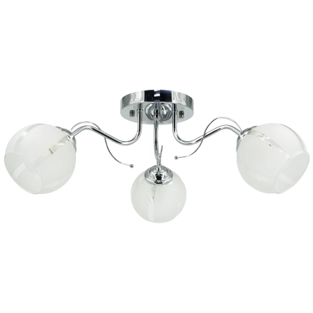 Plafon chromowany szklany 3-punktowy 58cm 8961/3 z serii RUBY - Lampy Elem
